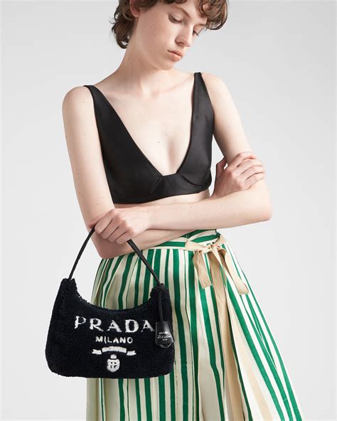 prada 2000 terry mini bag|White/black Re.